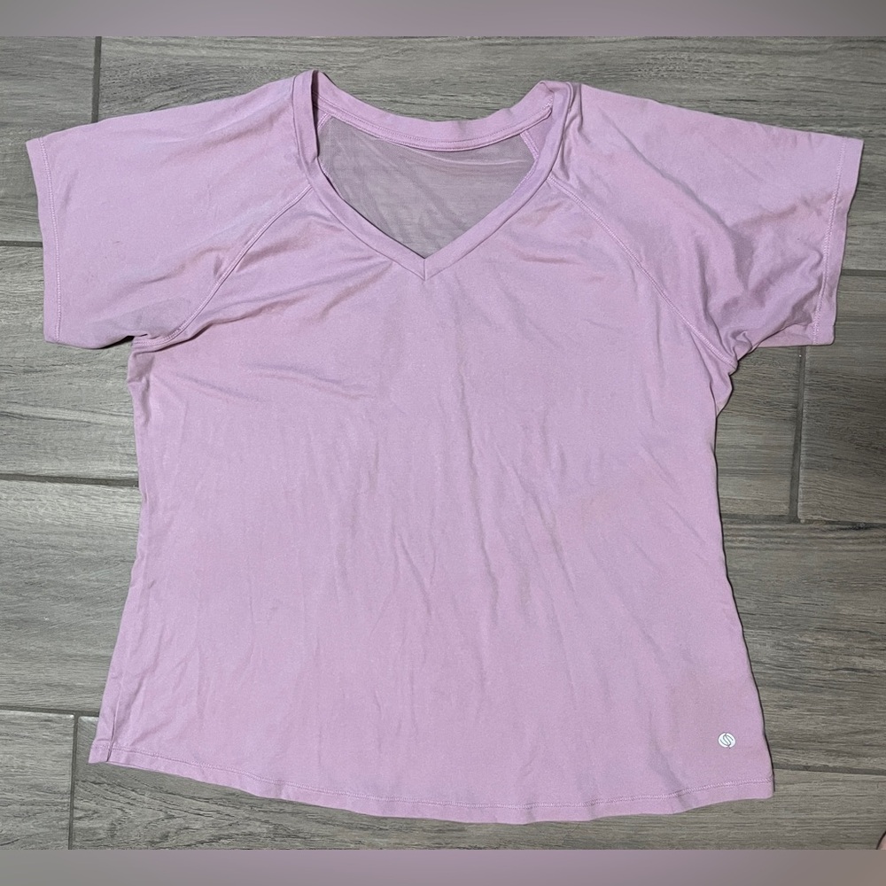 Stretch The Rules Women's Large Pink Short Sleeve Stretch Athletic Top